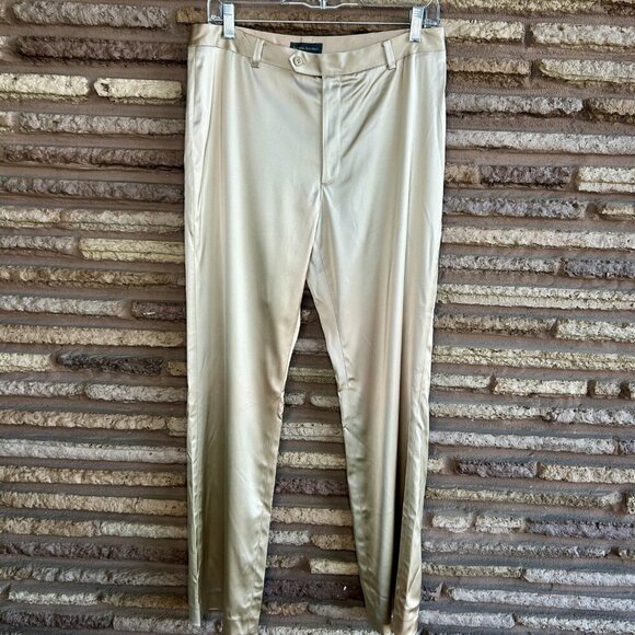 Banana Republic Vintage Metallic Gold Shiny Satin Pants Size 10 NWT - Picture 6 of 6